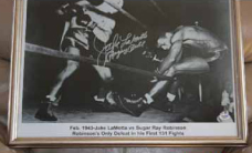 Jake LaMotta vs. Sugar Ray Robinson Autographed Photo